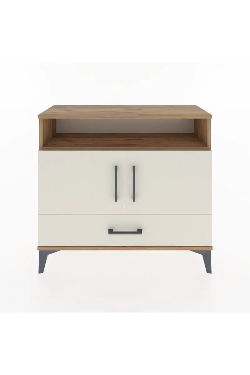 Arges Şifonyer 3 Raflı Tek Çekmeceli 2 Kapaklı 88x30x80