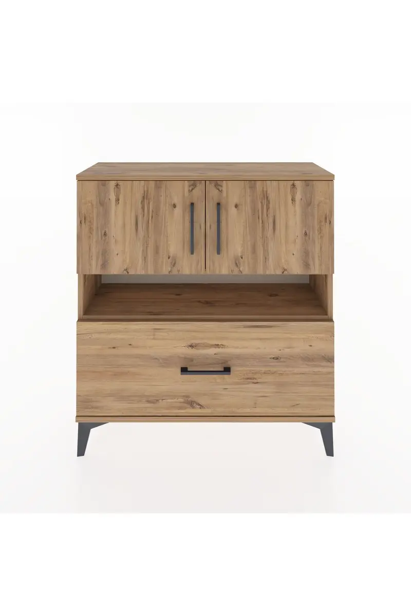 Arges Şifonyer 3 Raflı Tek Çekmeceli 2 Kapaklı 88x30x96