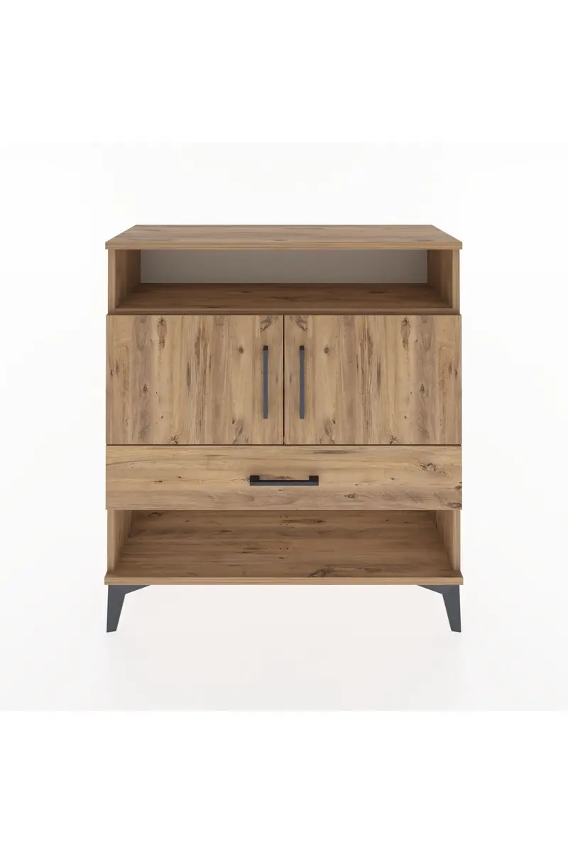 Arges Şifonyer 3 Raflı Tek Çekmeceli 2 Kapaklı 88x30x96