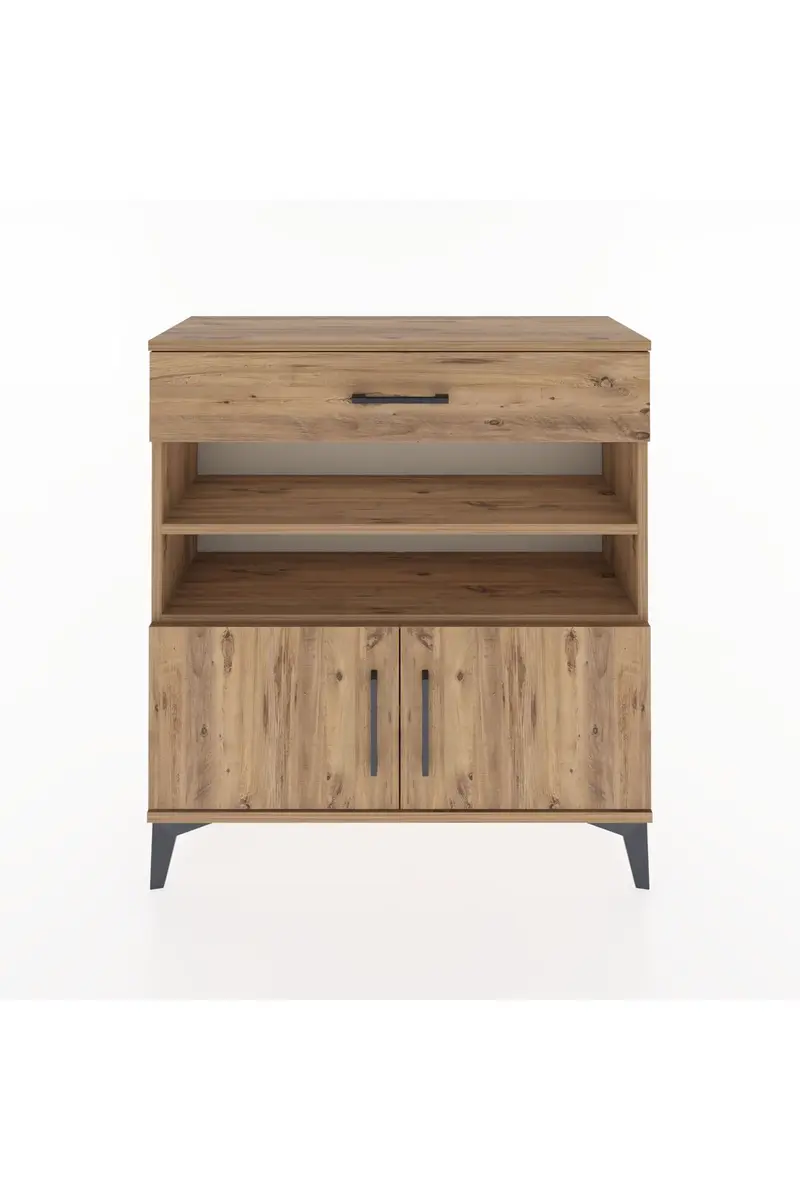 Arges Şifonyer 3 Raflı Tek Çekmeceli 2 Kapaklı 88x30x96