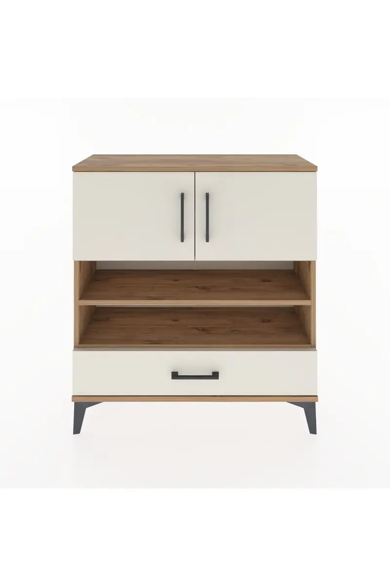 Arges Şifonyer 4 Raflı Tek Çekmeceli 2 Kapaklı 88x30x96