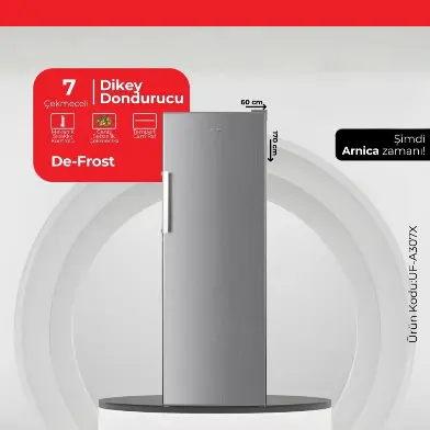 Arnica 290 Lt 7 Çekmece Derin Dondurucu Inox