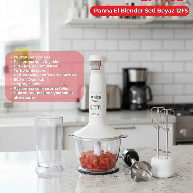 Arnica Panna El Blender Seti Beyaz