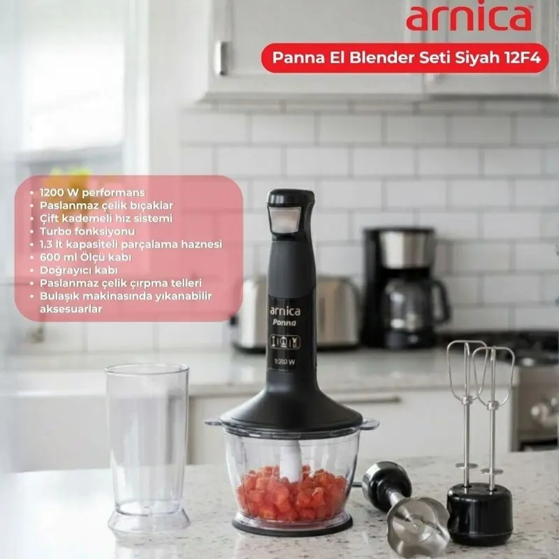 Arnica Panna El Blender Seti Siyah