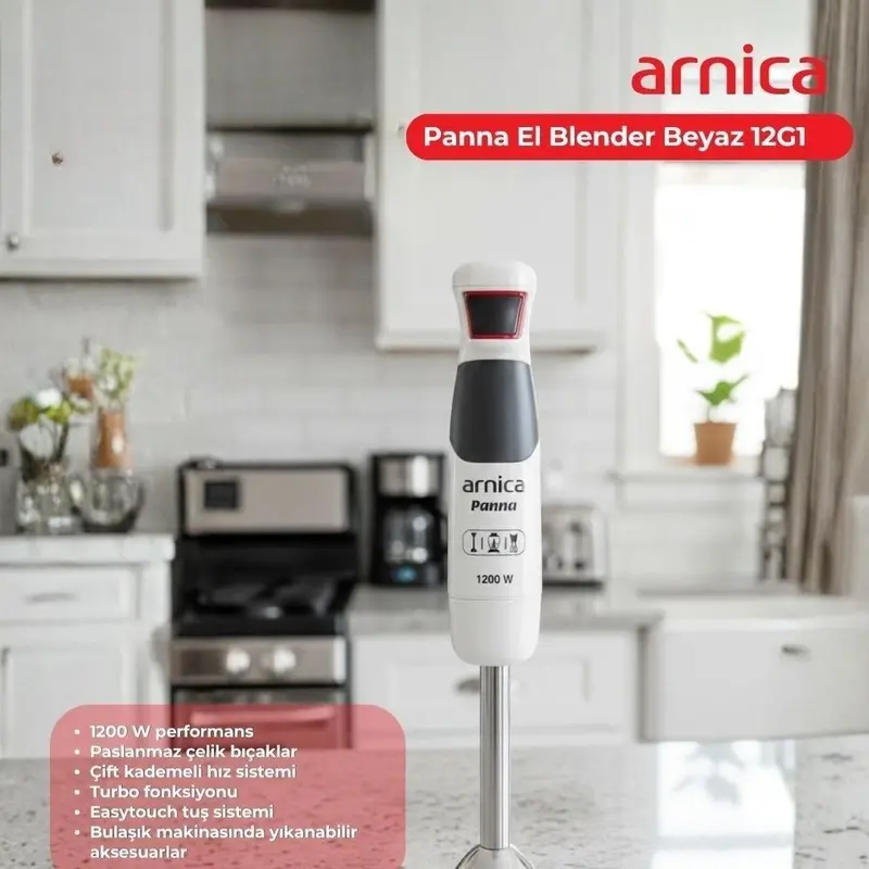 Arnica Panna Stick El Blender Beyaz