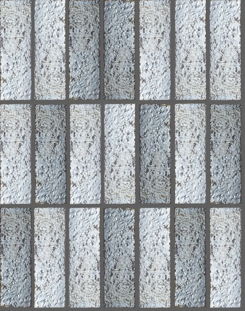 Art Mosaic Metal Silver 6,5x21,5 El Yapımı Terracotta Seramik