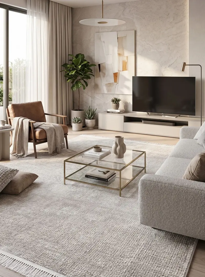 Arya 1124 Gri Serisi Modern Tasarım Yıkanabilir Halı
