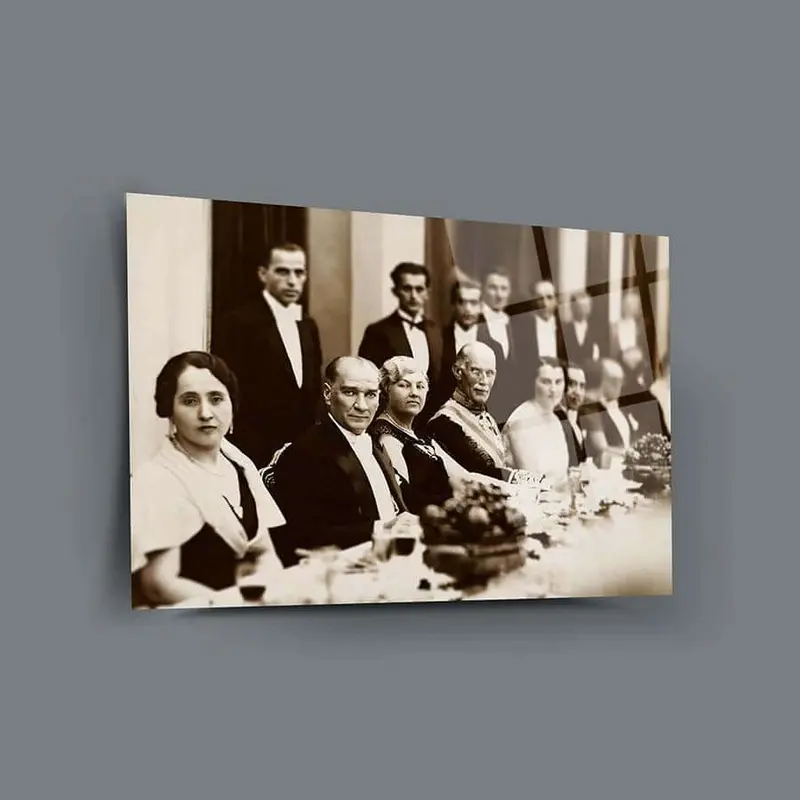 Atatürk 214 Cam Tablo (SSCB Büyükelçiliği yemek daveti Ankara)