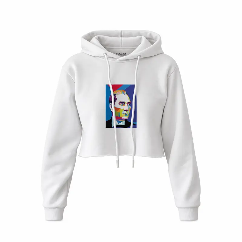 Atatürk Pop Art Crop Hoodie