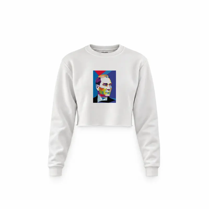Atatürk Pop Art Crop Sweatshirt