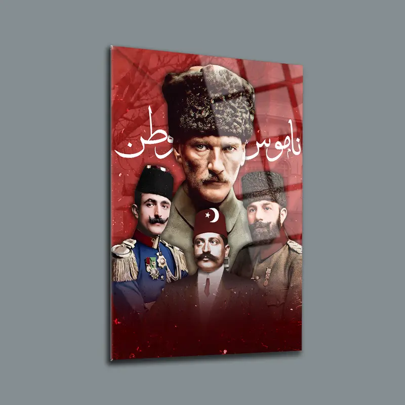Atatürk ve İttihat Terakki Paşaları Cam Tablo