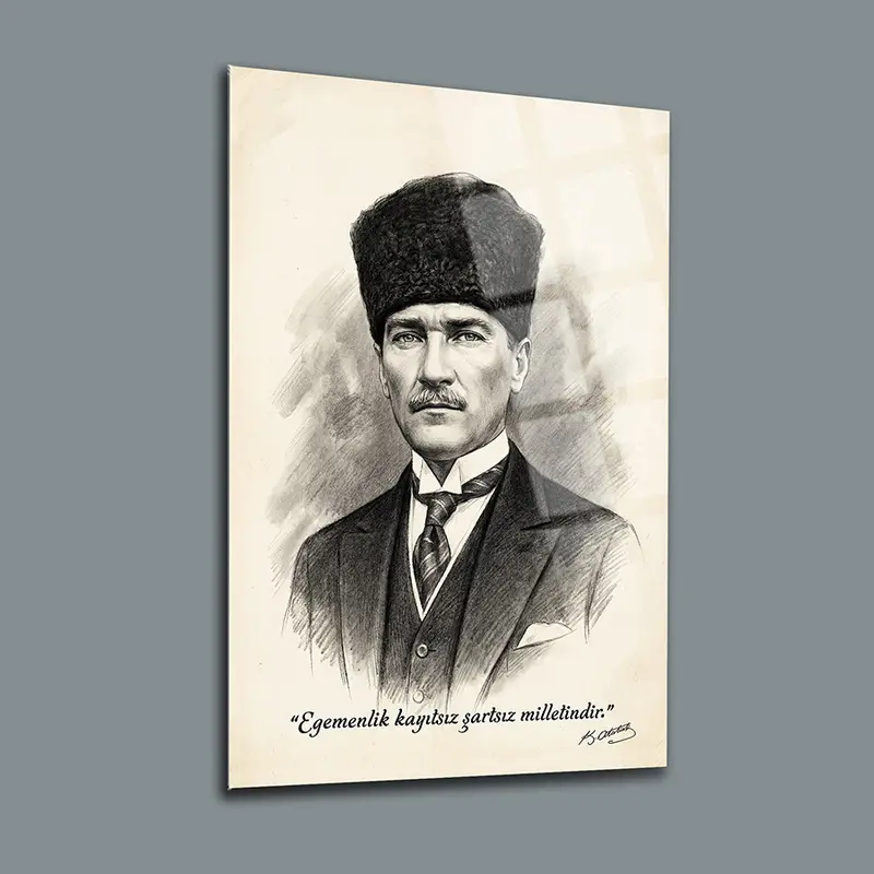 Atatürk YZ 378 Cam Tablo