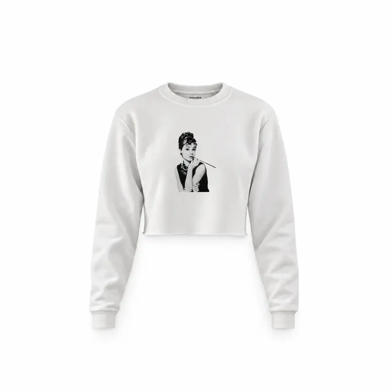 Audrey Hepburn Crop Sweatshirt