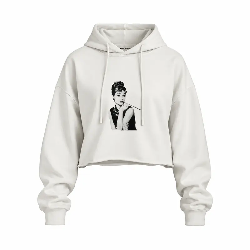 Audrey Hepburn Oversize Crop Hoodie