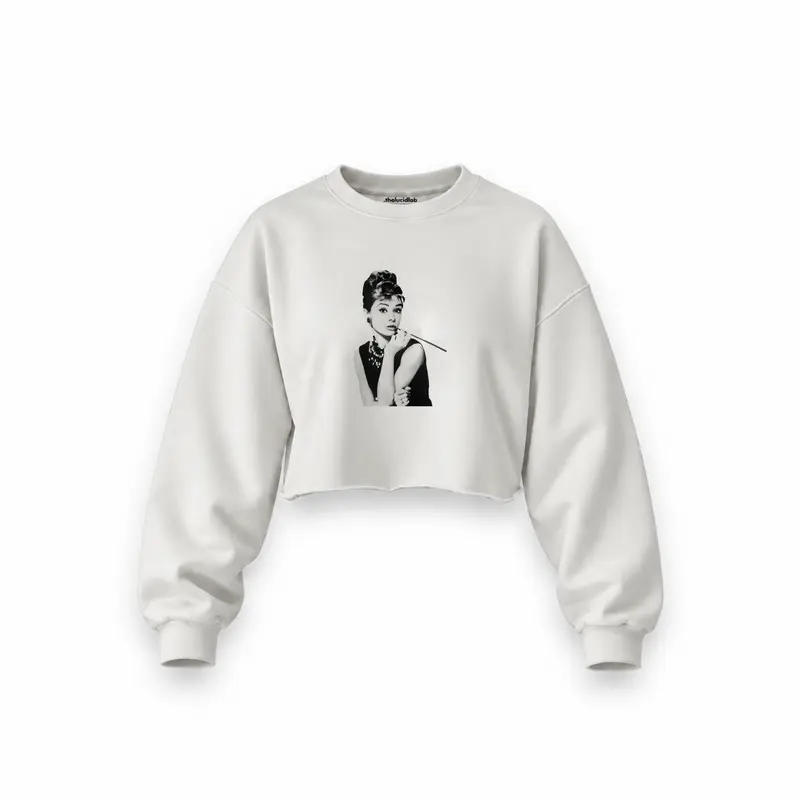 Audrey Hepburn Oversize Crop Sweatshirt