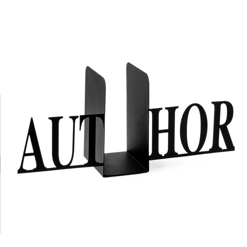 Author Yazılı Metal Kitap Tutucu - Siyah