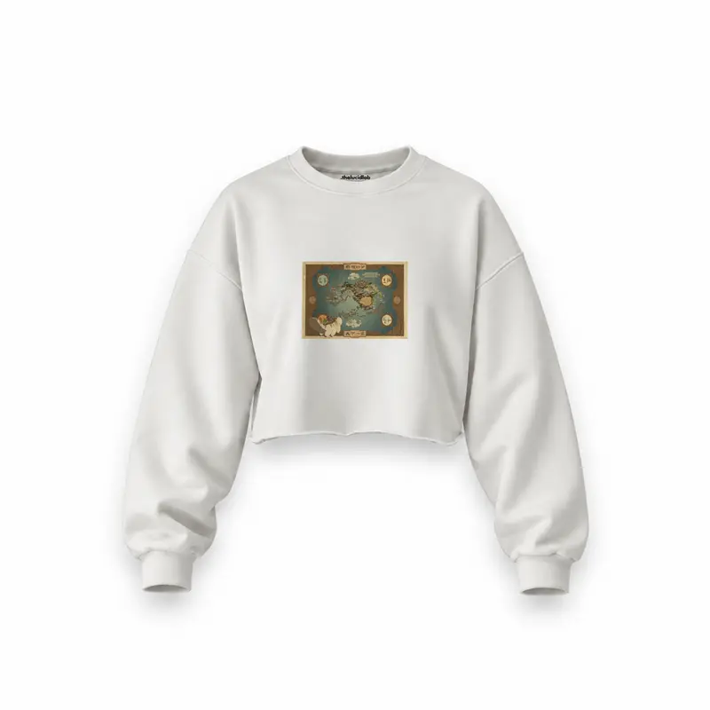 Avatar The Last Airbender Map Oversize Crop Sweatshirt