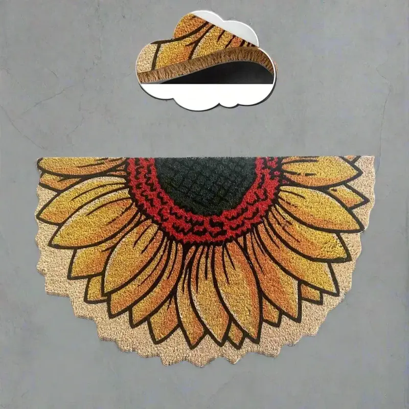 Ayçiçeği Sunflower 45x75cm Doğal Koko Hindistan Cevizi Kapı Önü Paspas