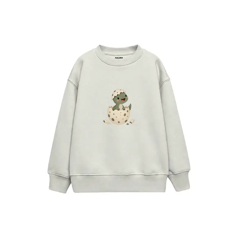 Baby Dinosaur Emerging from a Speckled Eggshell Çocuk Sweatshirt