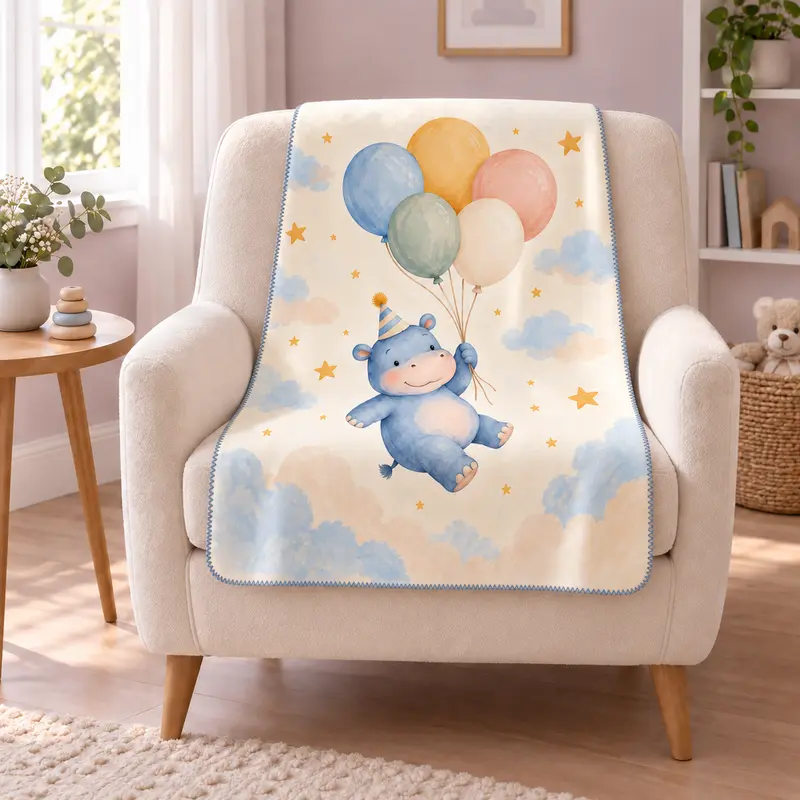 Balloon Hippo Polar Bebek Battaniyesi