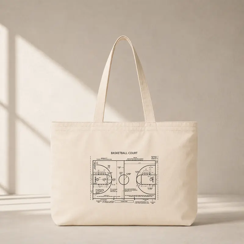 Basketball Court Club Tote Bag