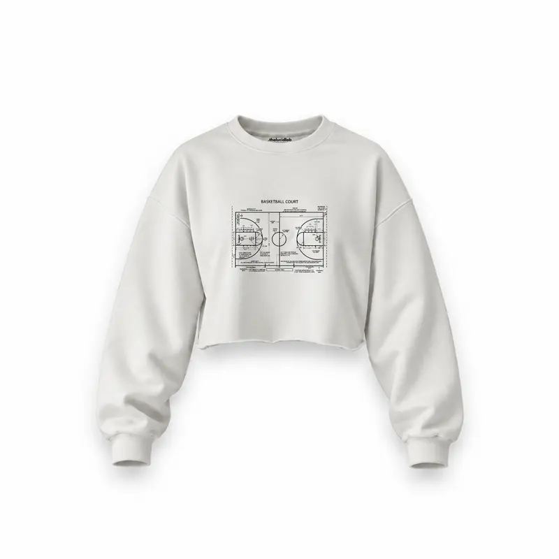 Basketball Court Oversize Crop Sweatshirt