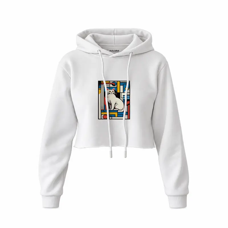 Bauhaus Cat Crop Hoodie