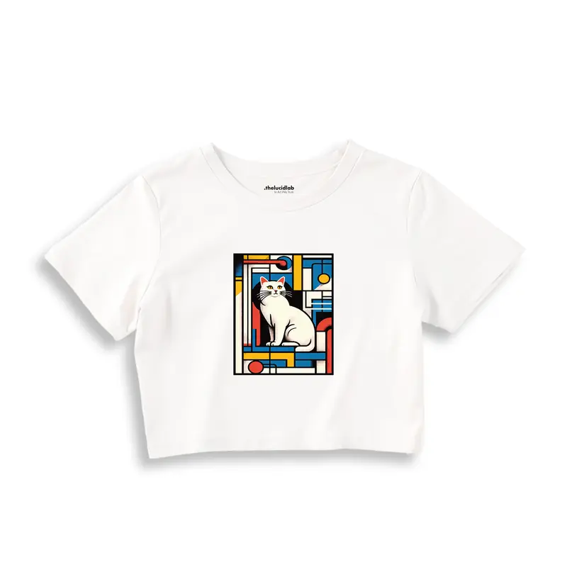 Bauhaus Cat Crop Tişört
