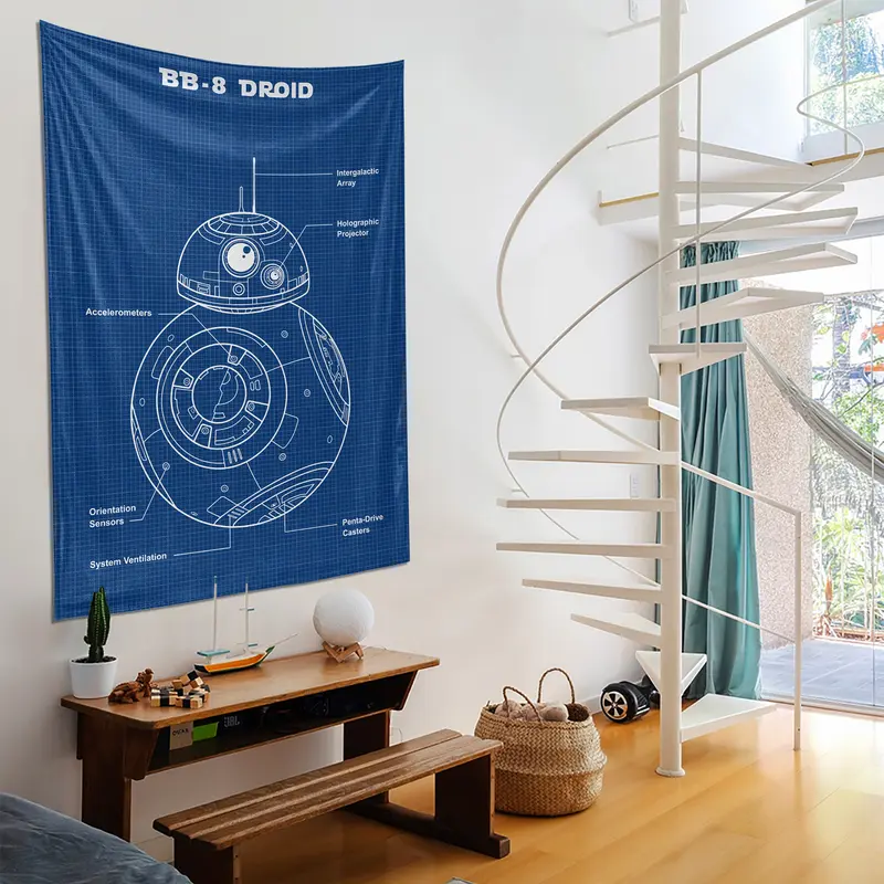BB-8 Droid Blueprint Duvar Örtüsü