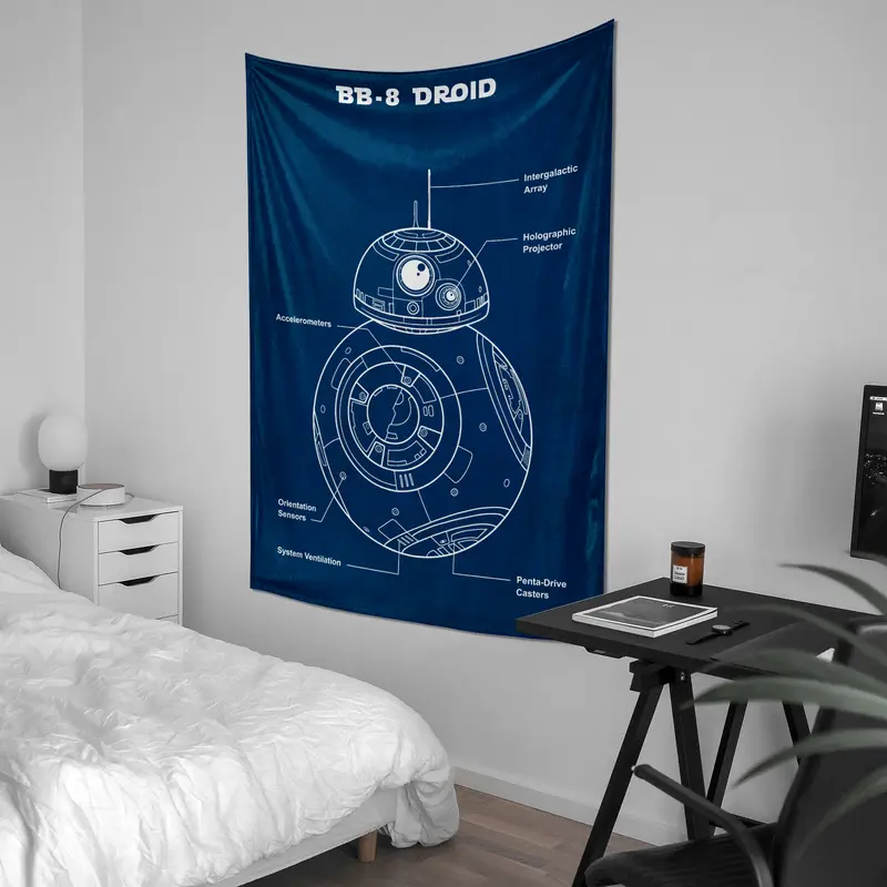 BB-8 Droid Navy Blue Duvar Örtüsü