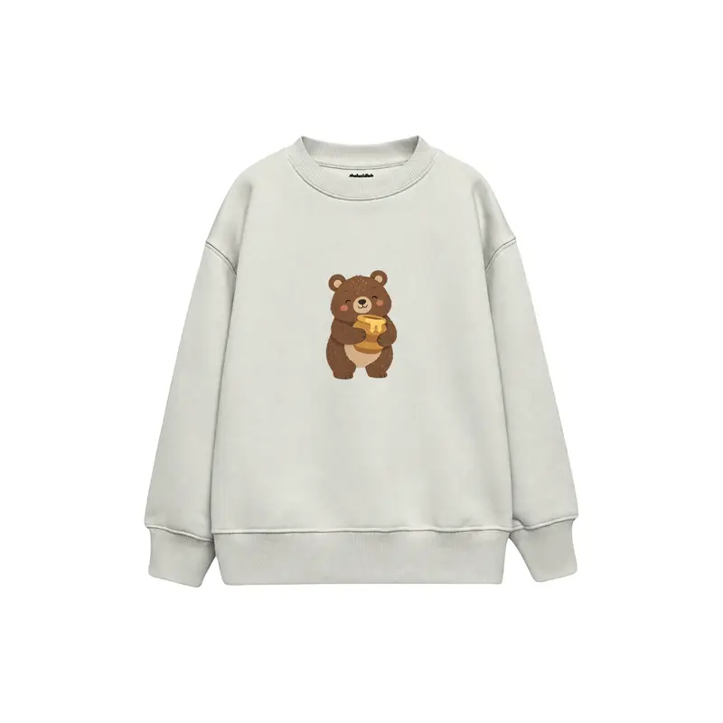 Bear Hugging a Honey Pot Çocuk Sweatshirt
