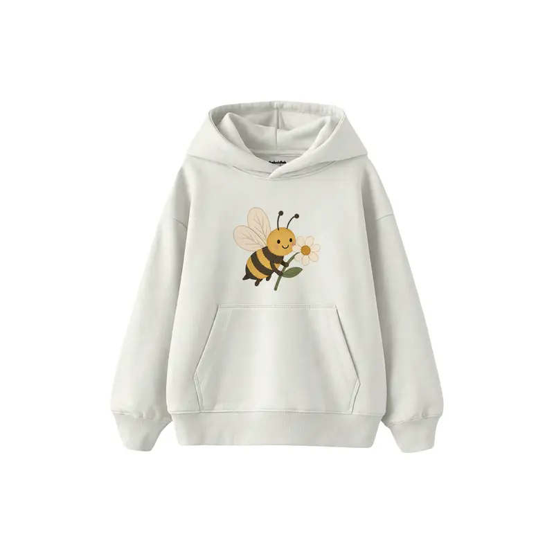 Bee Carrying a Flower Çocuk Hoodie