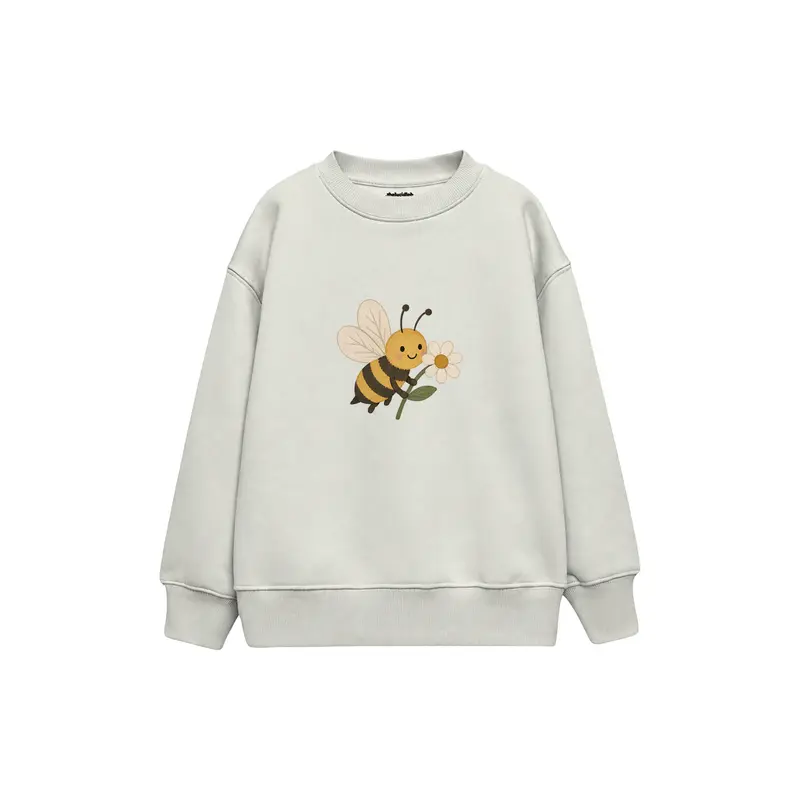 Bee Carrying a Flower Çocuk Sweatshirt
