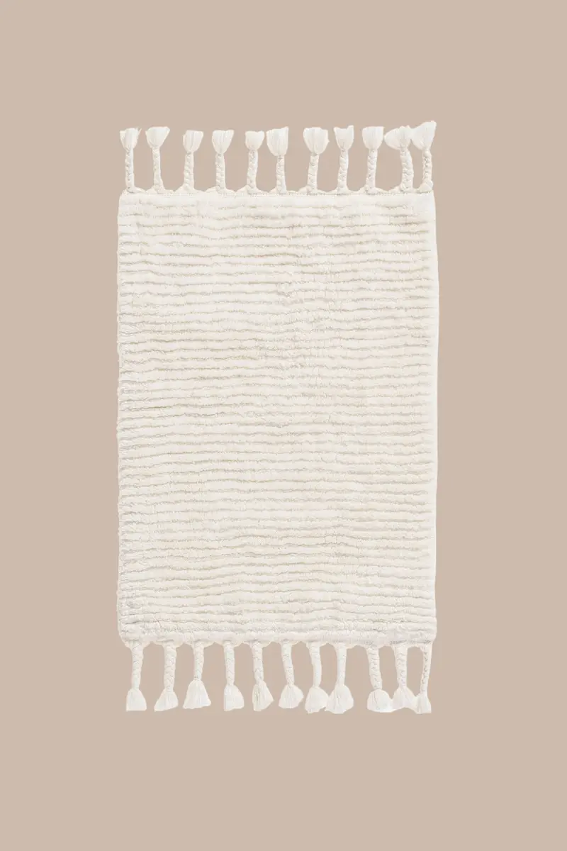Belina Tekli Bambu Banyo Paspası 50x80 Cm Milk Ekru