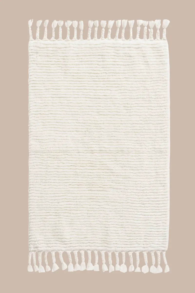 Belina Tekli Bambu Banyo Paspası 70x120 Cm Milk Ekru