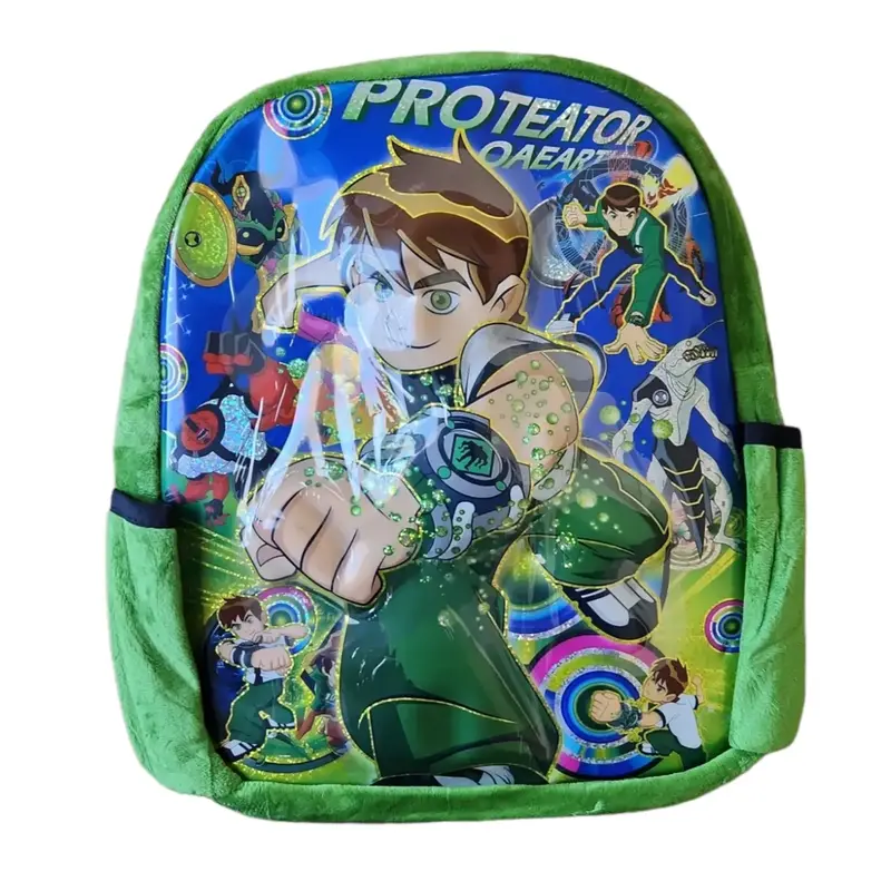 Ben10 Kabartmalı 32x28 cm Okul Sırt Çantası Yeşil