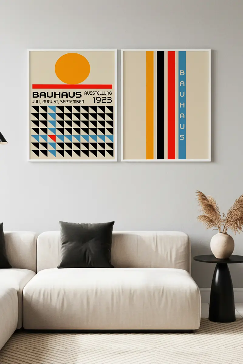 Beyaz Ahşap Çerçeveli 2’li Modern Tablo | Huhu245