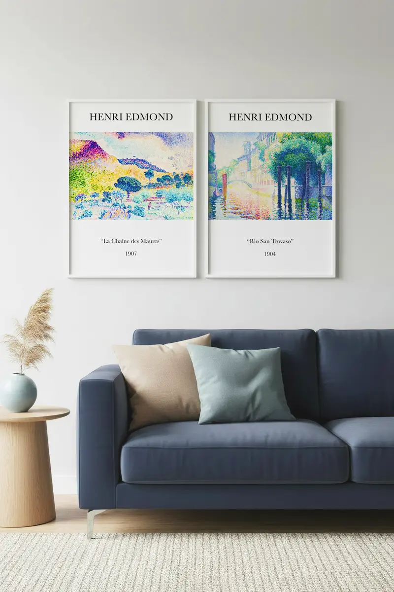Beyaz Ahşap Çerçeveli 2’li Modern Tablo | Huhu267