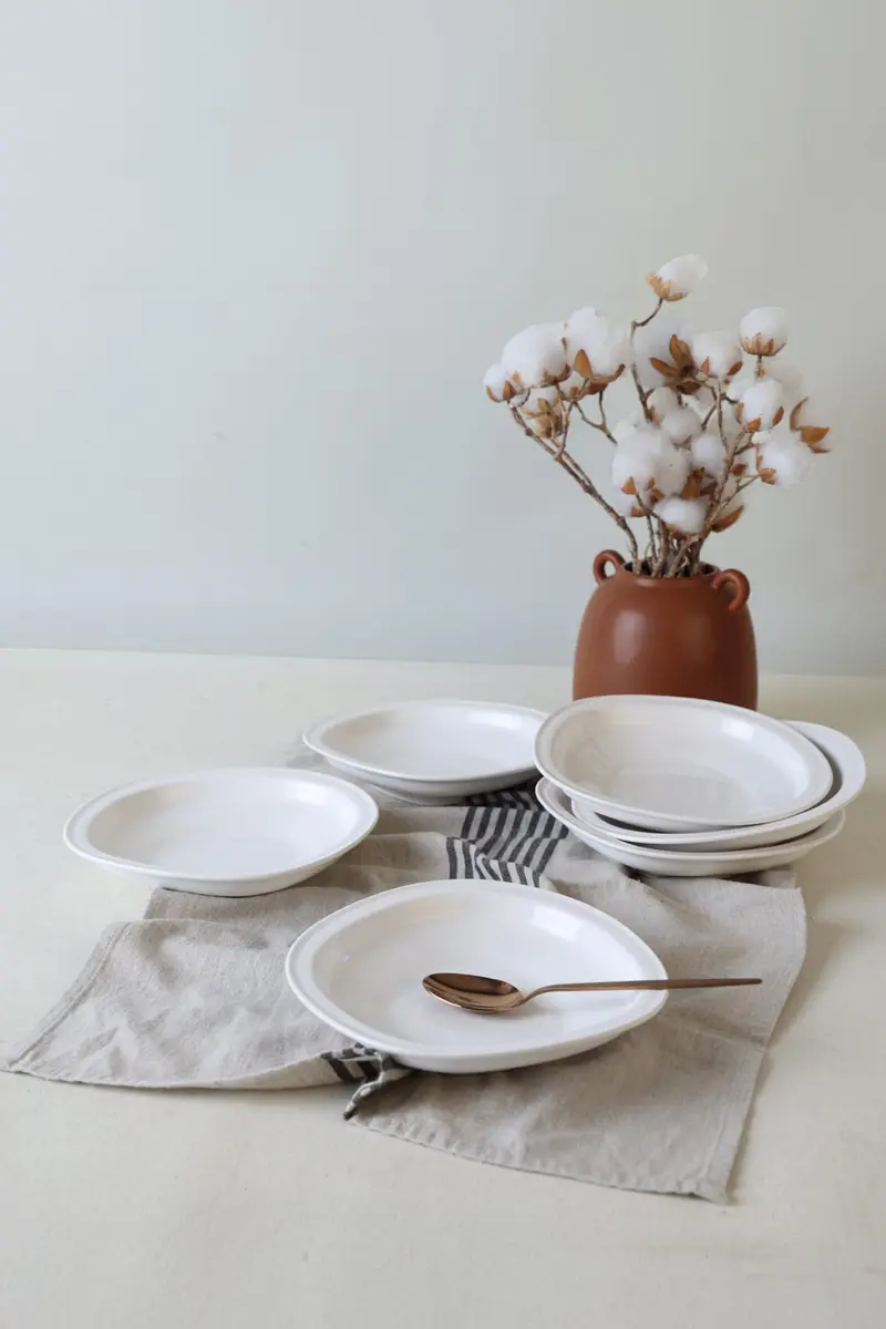 Beyaz Yemek Tabağı 24 Cm Seti - 6 Adet