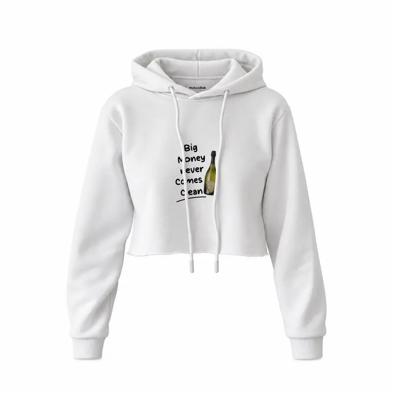 Big Money Never Comes Clean Crop Hoodie