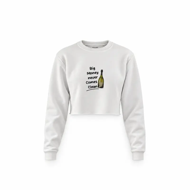Big Money Never Comes Clean Crop Sweatshirt