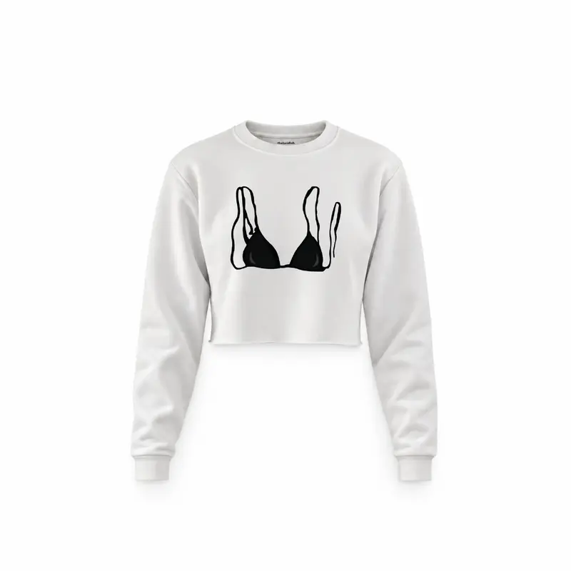 Black Bikini Crop Sweatshirt