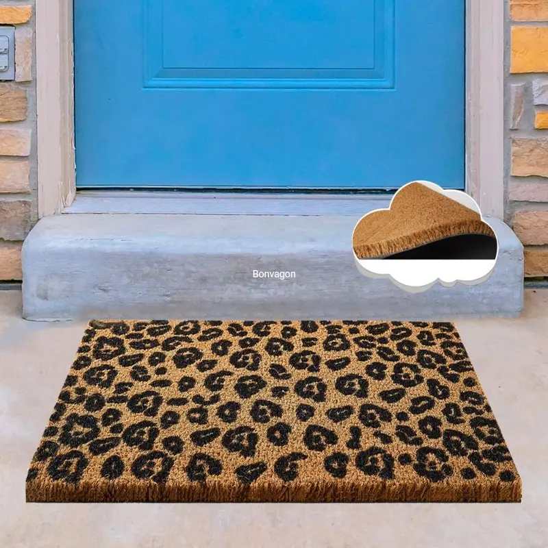 Black Leopar Doğal Koko Hindistan Cevizi Kapı Önü Paspas 60x40cm