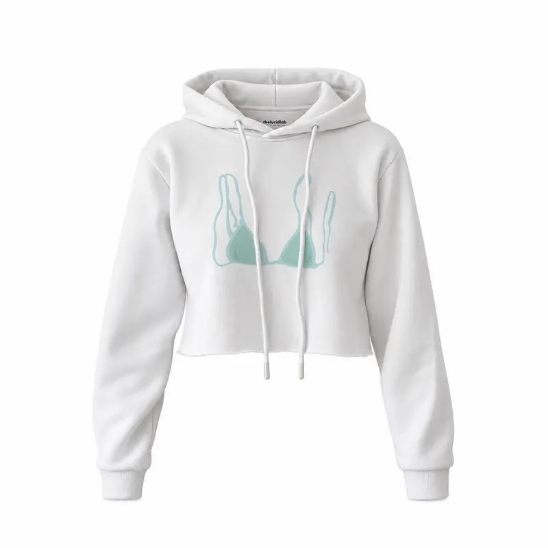 Blue Bikini Crop Hoodie