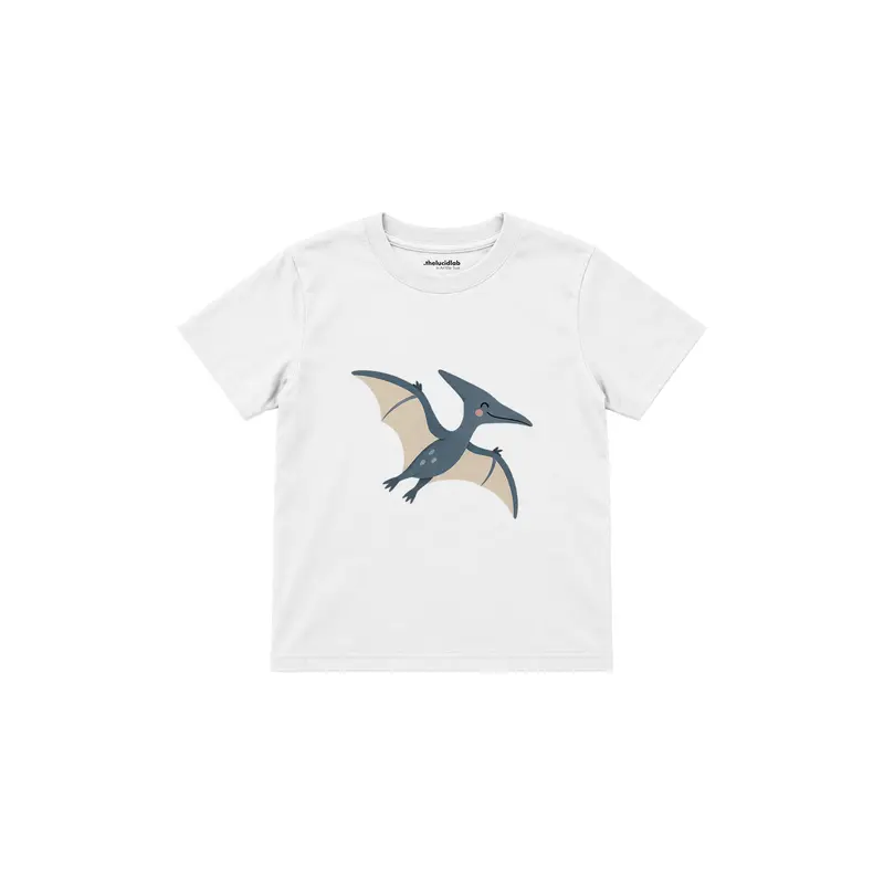 Blue Pterodactyl Gliding Gently Çocuk Tişört