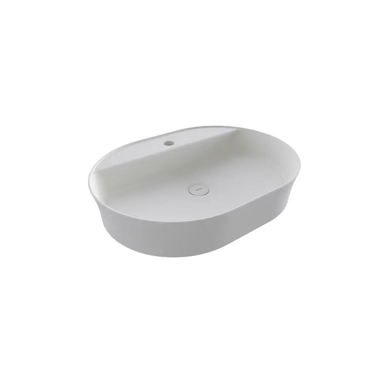 Bocchi Sottile Slim Line Batarya Bankli Oval Lavabo 60X45cm. Mat Beyaz - 1600-002-0126