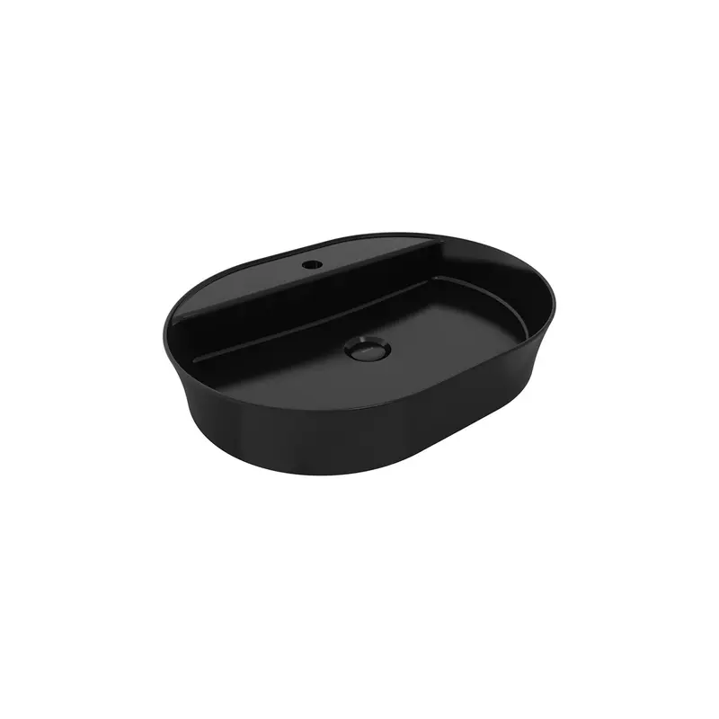 Bocchi Sottile Slim Line Batarya Bankli Oval Lavabo 60X45cm. Parlak Si̇yah - 1600-005-0126