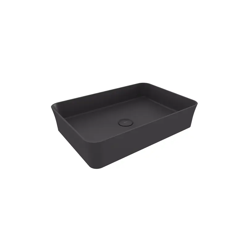 Bocchi Sottile Slim Line Tezgah Üstü Di̇kdörtgen 55X38cm. Lavabo - Mat Antrasi̇t - 1476-020-0125