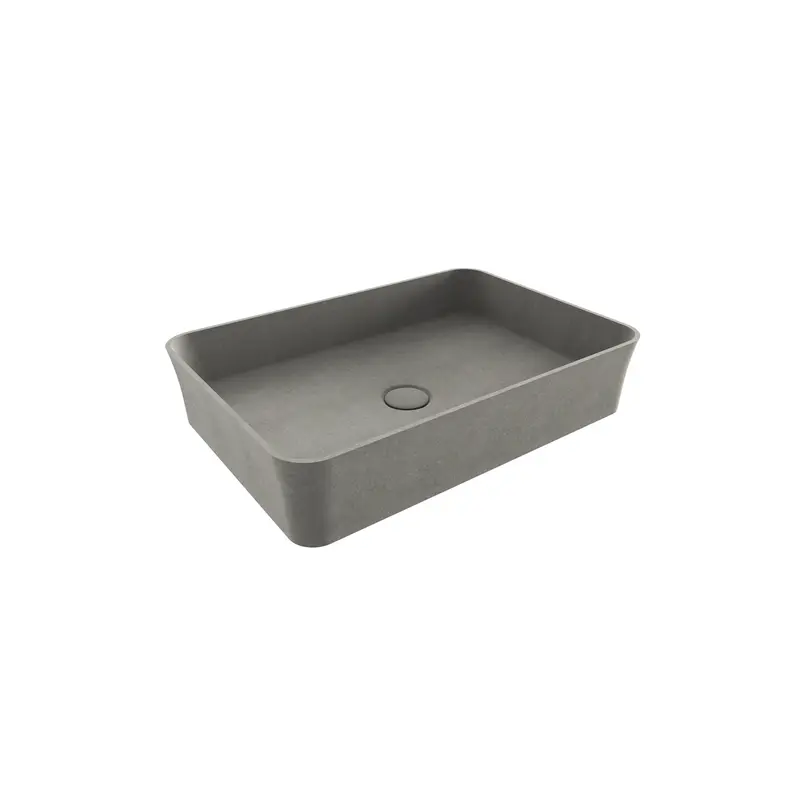Bocchi Sottile Slim Line Tezgah Üstü Di̇kdörtgen 55X38cm. Lavabo - Mat Beton - 1476-069-0125