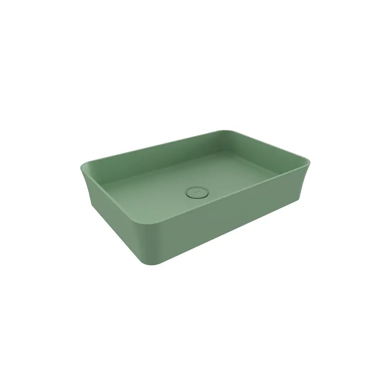 Bocchi Sottile Slim Line Tezgah Üstü Di̇kdörtgen 55X38cm. Lavabo - Mat Mi̇nt Yeşi̇li̇ - 1476-033-0125